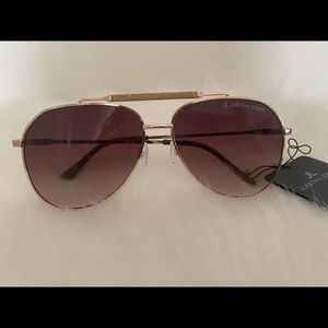 NEW JL Designer Rose Gold Aviators Sunglasses